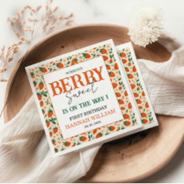 Berry Sweet Strawberry 1-årsfest Pappersservett