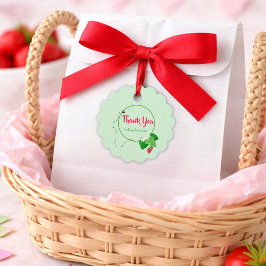 Berry Sweet Strawberry 1st Birthday Thank You Gåvor Etiketter