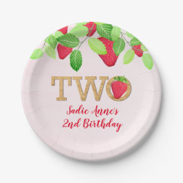 Berry Sweet Strawberry 2:a Birthday Girl Rustic