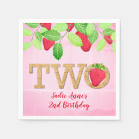 Berry Sweet Strawberry 2:a födelsedag Rustic Na