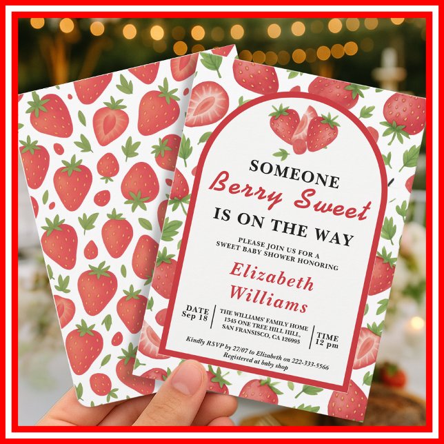 Berry Sweet Strawberry Baby Shower | Blueberry Inbjudningar (Skapare uppladdad)