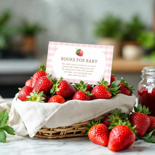 Berry Sweet Strawberry Baby Shower Bokar för Baby Tilläggskort (Skapare uppladdad)