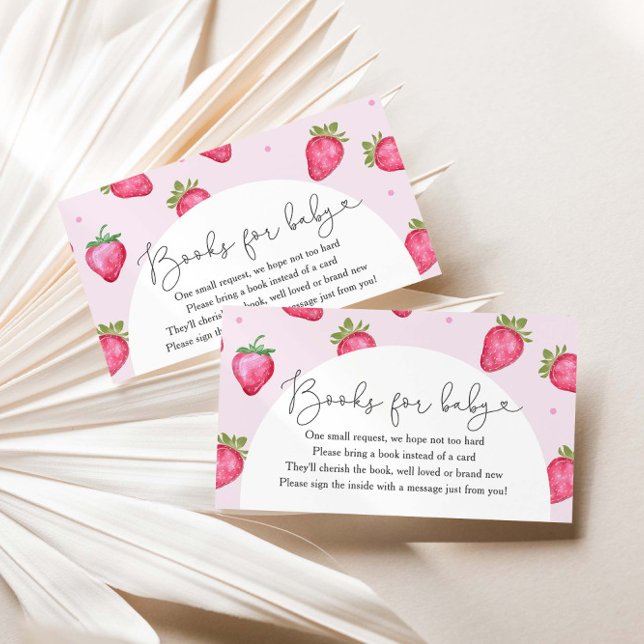 Berry Sweet Strawberry Baby Shower Bokar för Baby Tilläggskort (Skapare uppladdad)