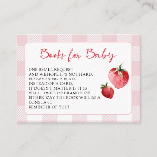 Berry Sweet Strawberry Baby Shower Book Request Tilläggskort
