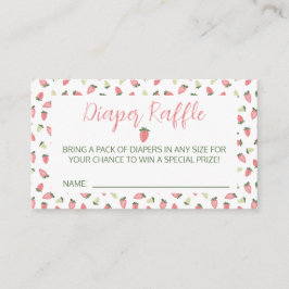 Berry Sweet Strawberry Baby Shower Diaper Raffle Tilläggskort