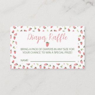 Berry Sweet Strawberry Baby Shower Diaper Raffle Tilläggskort