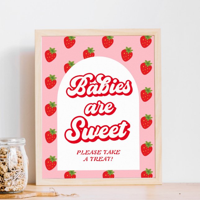 Berry Sweet Strawberry Baby Shower Favor Poster (Skapare uppladdad)