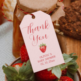 Berry Sweet Strawberry Baby Shower Favor Presentetikett