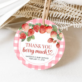 Berry Sweet Strawberry Baby Shower Gåvor Etiketter