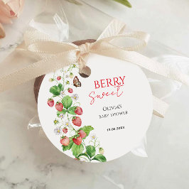 Berry Sweet Strawberry Baby Shower Gåvor Etiketter