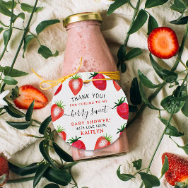 Berry Sweet Strawberry Baby Shower Gåvor Etiketter