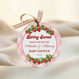 Berry Sweet Strawberry Baby Shower Gåvor Etiketter