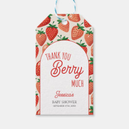 Berry Sweet Strawberry Baby Shower Gift Märkre Presentetikett