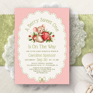 Berry Sweet Strawberry Baby Shower-inbjudan Inbjudningar