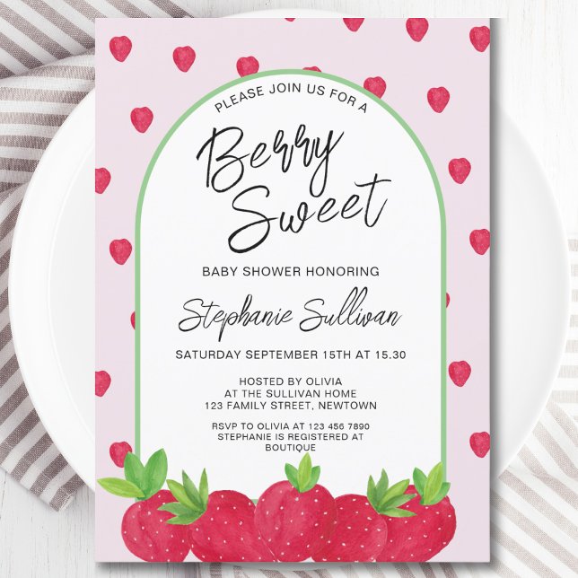 Berry Sweet Strawberry Baby Shower Inbjudningar (Skapare uppladdad)