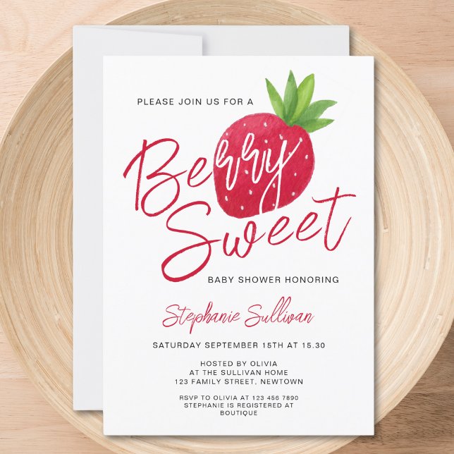 Berry Sweet Strawberry Baby Shower Inbjudningar (Skapare uppladdad)