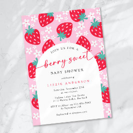 Berry Sweet Strawberry Baby Shower Inbjudningar