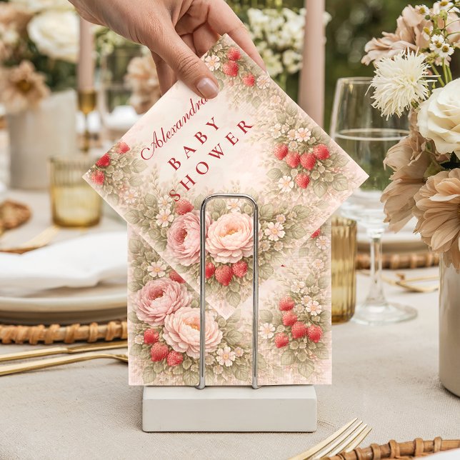 Berry Sweet Strawberry Baby Shower Pappersservett (Skapare uppladdad)