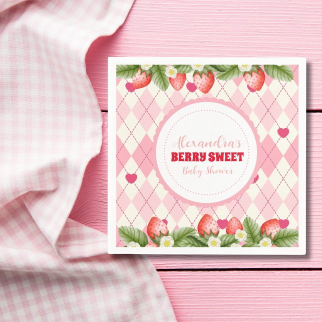 Berry Sweet Strawberry Baby Shower Pappersservett (Skapare uppladdad)