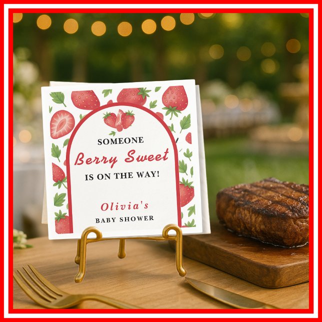 Berry Sweet Strawberry Baby Shower Pappersservett (Skapare uppladdad)