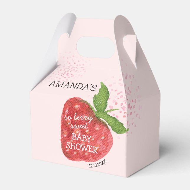 Berry Sweet Strawberry Baby Shower Presentaskar (Framsidan Sidan)