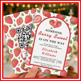 Berry Sweet Strawberry Baby Shower | QR-OSA Inbjudningar