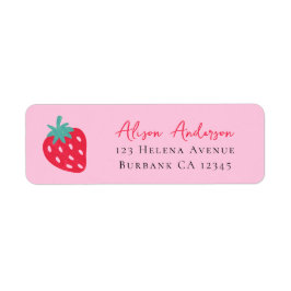Berry Sweet Strawberry Baby Shower Returadress Returadress Etikett