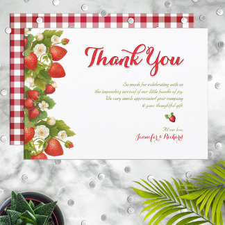 Berry Sweet Strawberry Baby Shower Tack Kort