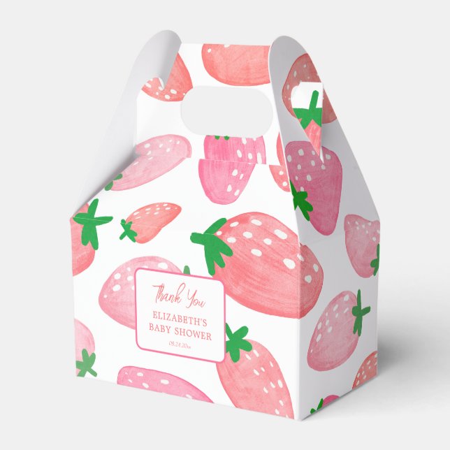 Berry Sweet Strawberry Baby Shower Tack Presentaskar (Framsidan Sidan)
