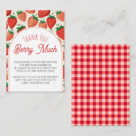 Berry Sweet Strawberry Baby Shower Tack Tilläggskort