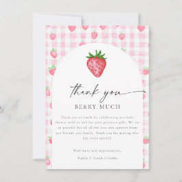 Berry Sweet Strawberry Baby Shower Tacksamhetskort Tack Kort