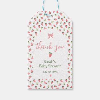 Berry Sweet Strawberry Baby Shower Thank You Presentetikett