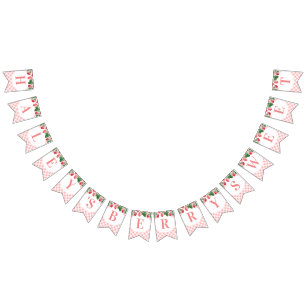 Berry Sweet Strawberry Birthday eller Baby Shower Vimplar