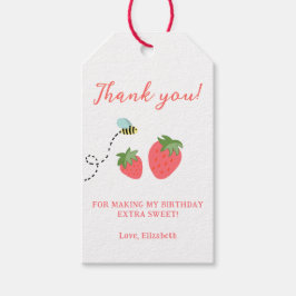 Berry Sweet Strawberry Birthday Favor Thank you Presentetikett