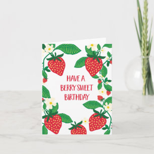 Berry Sweet Strawberry Birthday Kort