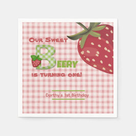 Berry Sweet Strawberry Birthday Pappersservett