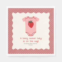Berry Sweet Strawberry Bodydress Baby Shower Pappersservett