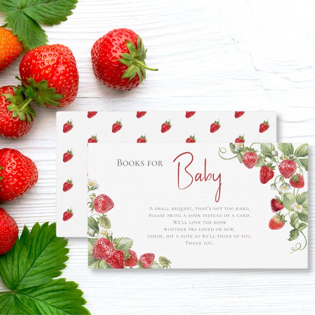 Berry Sweet Strawberry Bokar for Baby Shower Tilläggskort (Skapare uppladdad)