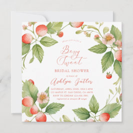 Berry Sweet Strawberry Bridal Shower Invitation Inbjudningar