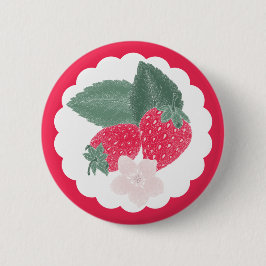 Berry Sweet Strawberry Button - Red Fruit Theme Knapp