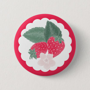Berry Sweet Strawberry Button - Red Fruit Theme Knapp