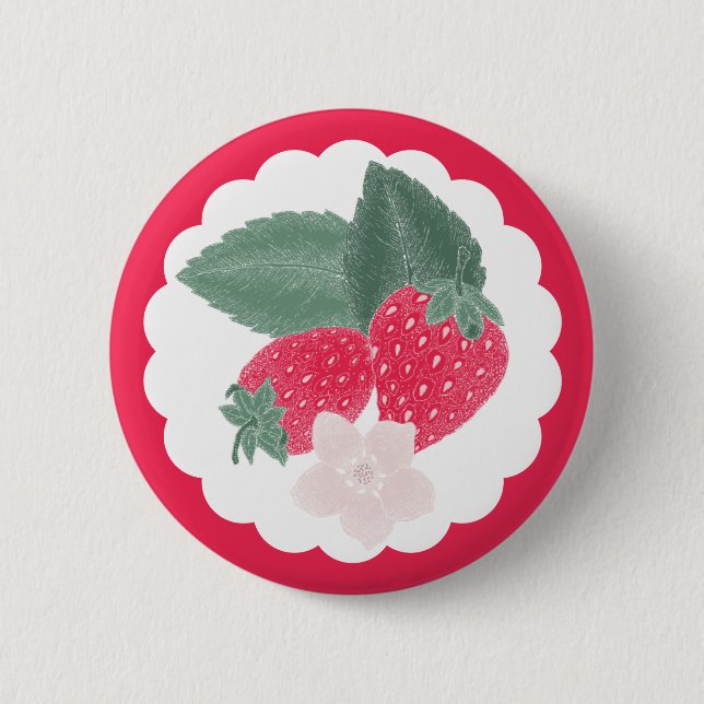 Berry Sweet Strawberry Button - Red Fruit Theme Knapp (Framsida)
