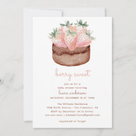 Berry Sweet Strawberry Cuppie Baby Shower Inbjudningar