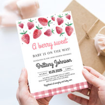 Berry Sweet Strawberry Flicka Bebis Bjudan