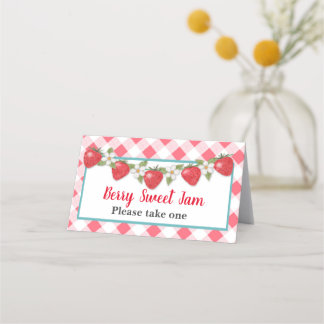 Berry Sweet Strawberry Food Tält Card Placeringskort