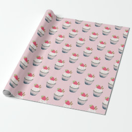 Berry Sweet Strawberry Gift Wrap - Rosa Birthday W Presentpapper