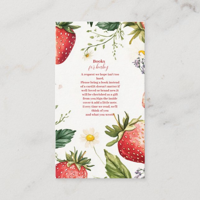 Berry Sweet Strawberry Girl Baby Bokar för Baby Tilläggskort (Framsida)