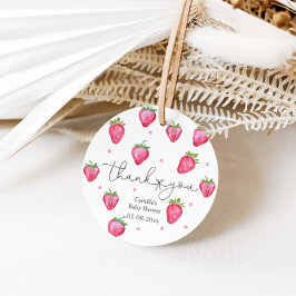 Berry Sweet Strawberry Girl Shower Gåvor Etiketter