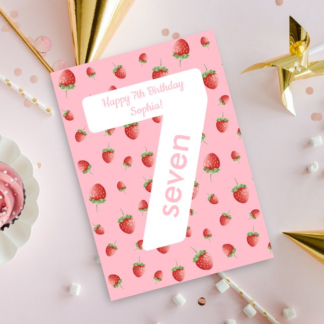 Berry Sweet Strawberry Grattis på födelsedagen Car Kort (Skapare uppladdad)