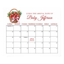 Berry Sweet Strawberry Guess Due Date Calendar